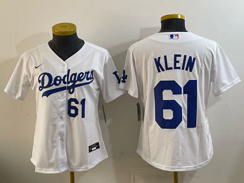 Women 2025 Nike Toronto Blue Jays #61 Klein White Game MLB Jersey 02